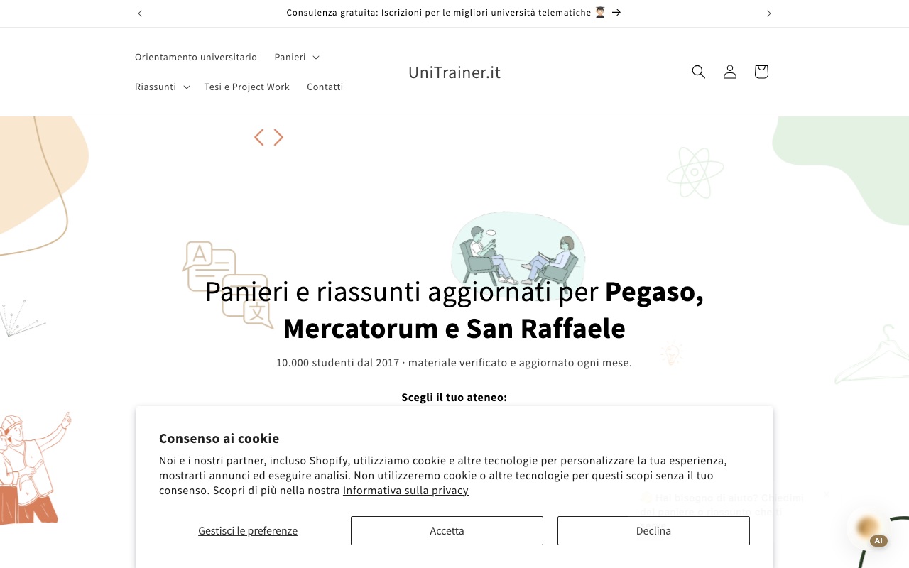 Anteprima del sito UniTrainer